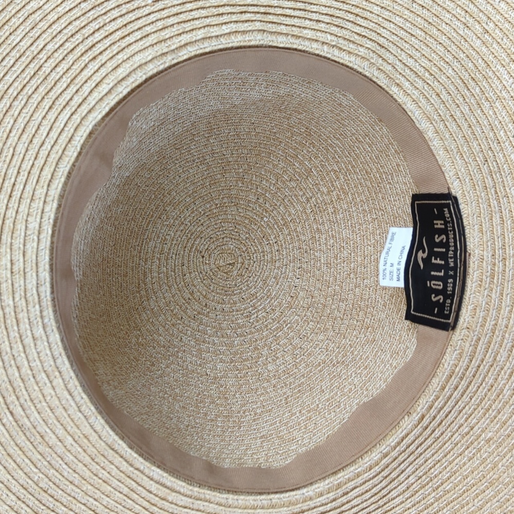 Solfish WET Beaded Floppy Woven Straw/Rattan Beach Hat One Size Fits Most - Picture 6 of 8
